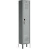 Global Industrial Single Tier Locker, 12x18x72, 1 Door, Unassembled, Gray 652070GY